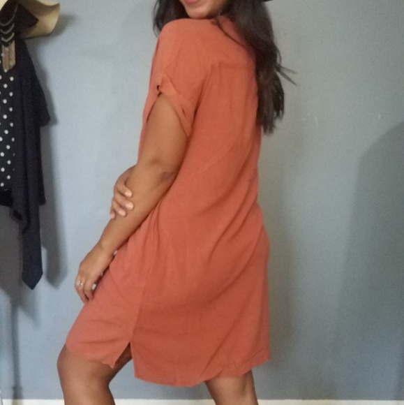 SPRING DEAL//DOWN TO EARTH RUST TUNIC DRESS - Picture 4 of 5